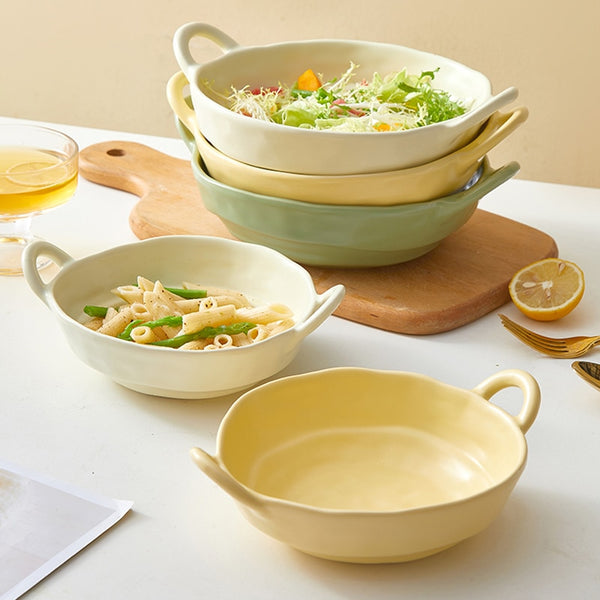 Handmade Ceramic noodle bowl - Set of 3 large - Homewear
