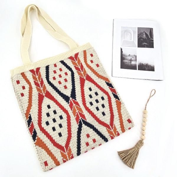 Knitted tote bag