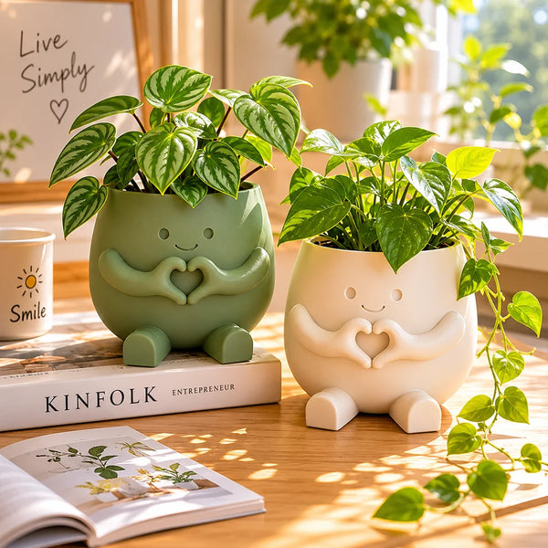 2PCS Lucky Plant Pots, Cute 3D Printed Succulent Planters for Indoor Plants, Aesthetic Flower Pots for Succulents