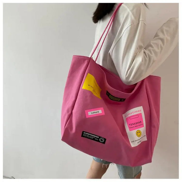 Large Canvas Totes - Pink