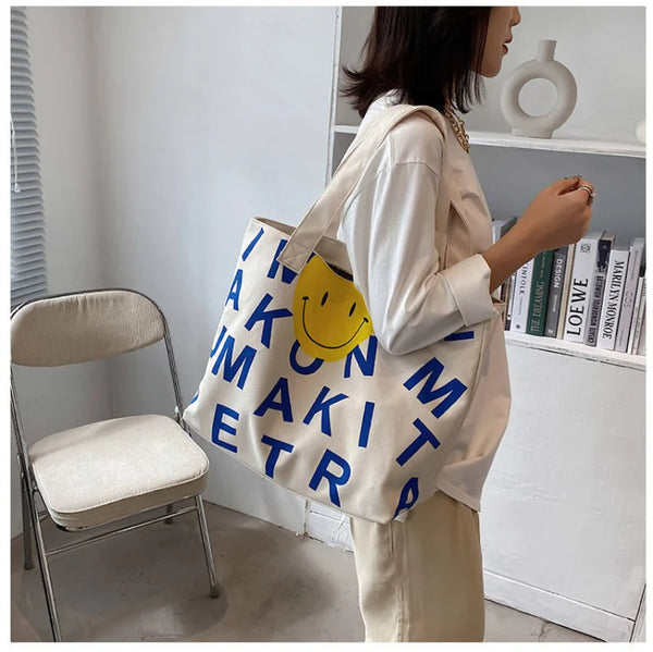 Large canvas bag - Blue / 43x34x5cm