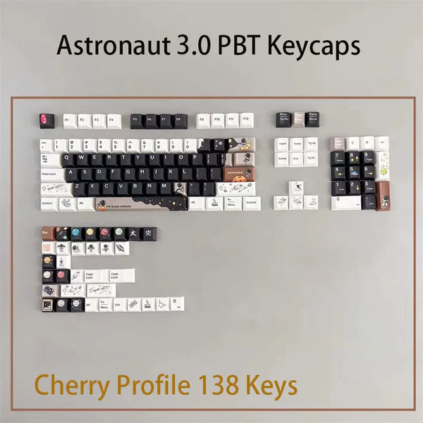 Black and white keycaps set