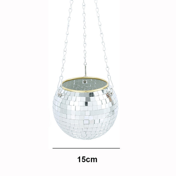 Disco Ball Planter - 15CM-Silver - Home decor