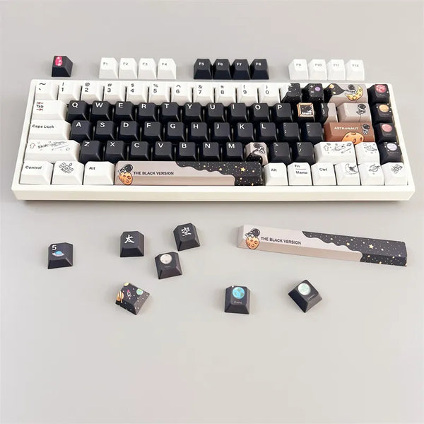 Black and white keycaps set