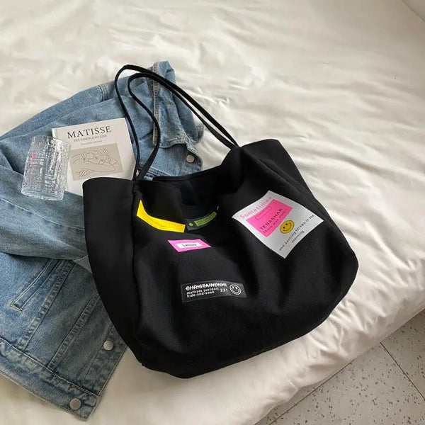 Large Canvas Totes - black