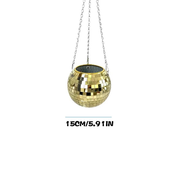 Disco Ball Planter - 15CM-Gold - Home decor