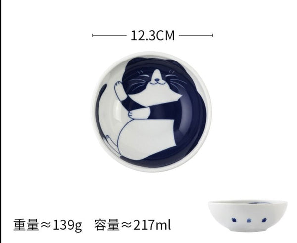 Cute Cat Ceramic Plate and Bowl