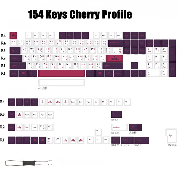154 Keys GMK Thai Keycaps set - GMK THAI - Mechanical keyboard