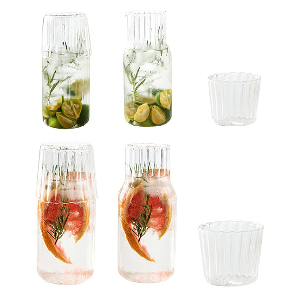 Glass Water Bottle with Glass Cup Set - Home decor