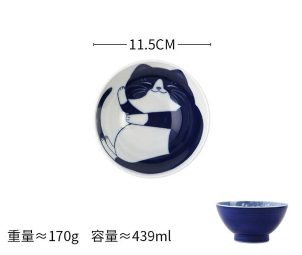 Cute Cat Ceramic Plate and Bowl - C-4.5 inch - Home decor