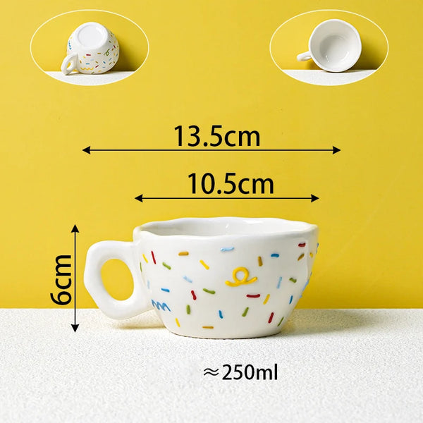 Handheld Irregular Ceramic Dinner Plates - Cup-250ML