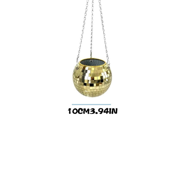 Disco Ball Planter - 10CM-Gold - Home decor