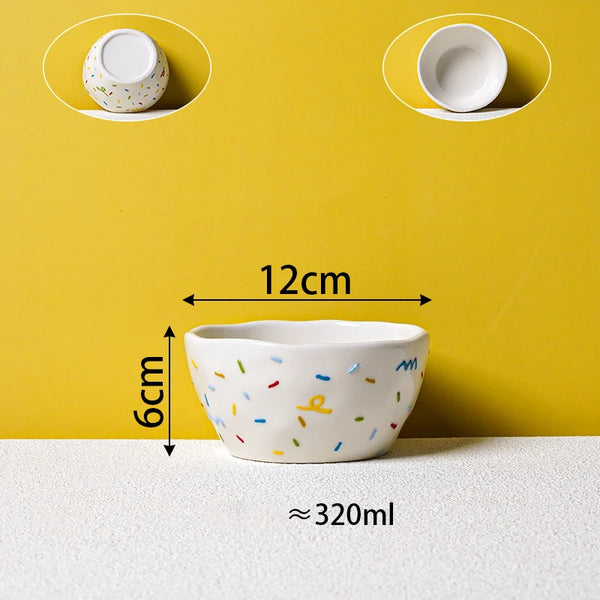 Handheld Irregular Ceramic Dinner Plates - Bowl-12x6cm