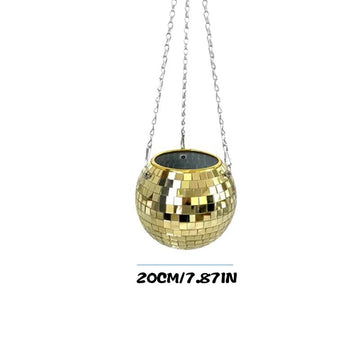 Disco Ball Planter - 20CM-Gold - Home decor