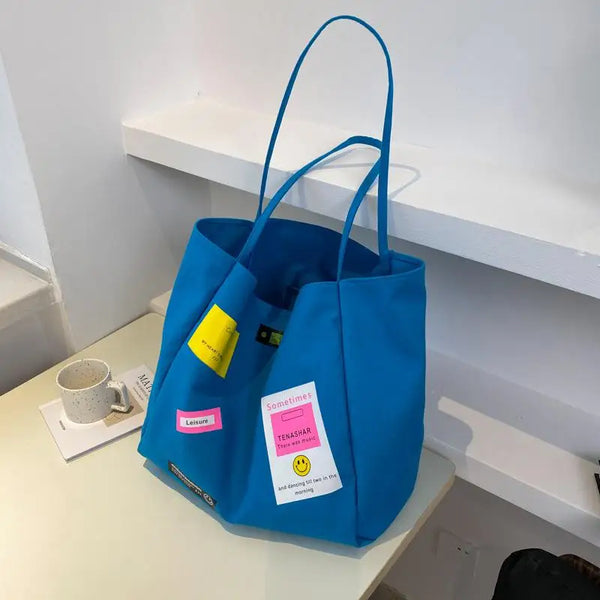 Large Canvas Totes - Blue