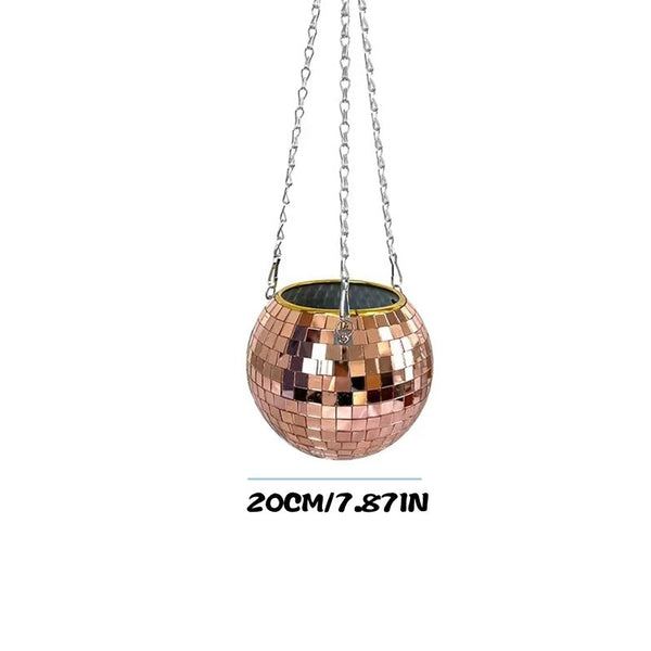 Disco Ball Planter - 20CM-Rose Gold - Home decor