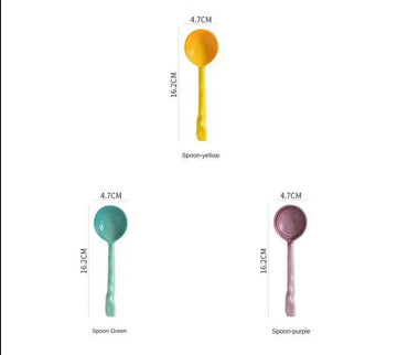 Colorful Ceramic Spoon Set - Bring Vibrancy to Your Kitchen - Mix B 3pcs