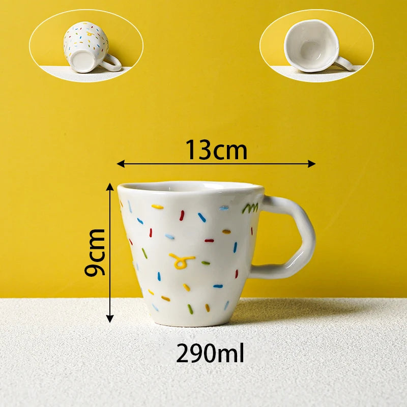Handheld Irregular Ceramic Dinner Plates - Cup-290ML