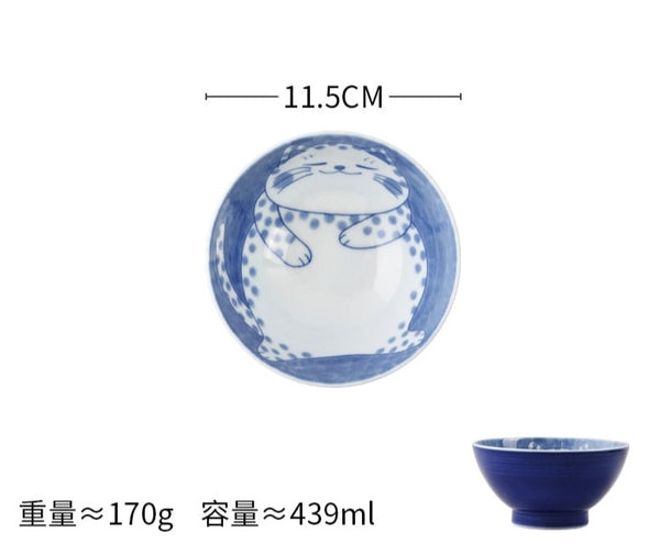 Cute Cat Ceramic Plate and Bowl