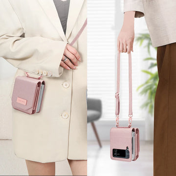 Crossbody Leather card slots wallet phone case for samsung galaxy - phone case