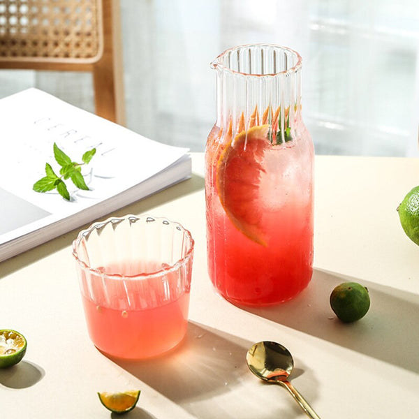 Glass Water Bottle with Glass Cup Set - Home decor