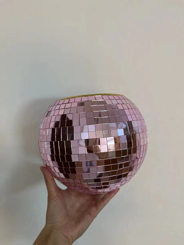 Disco Ball Planter - 10CM-Pink - Home decor