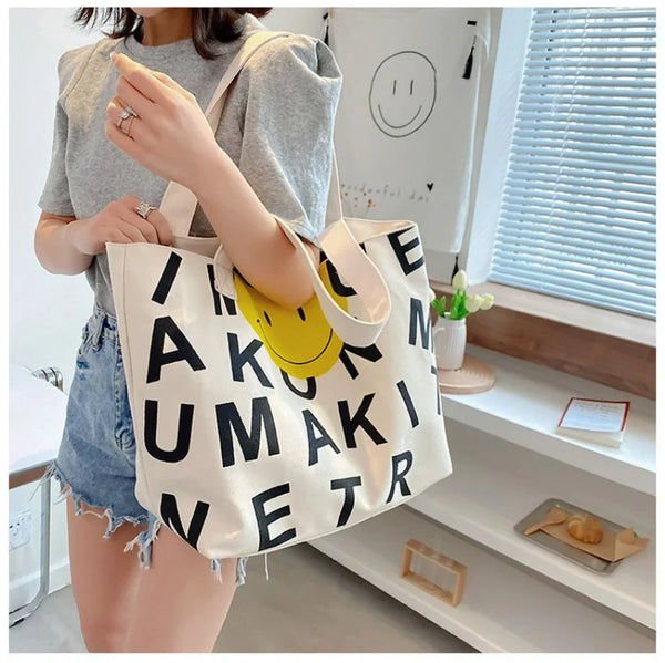 Large canvas bag - black / 43x34x5cm