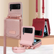 Crossbody Leather card slots wallet phone case for samsung galaxy - phone case