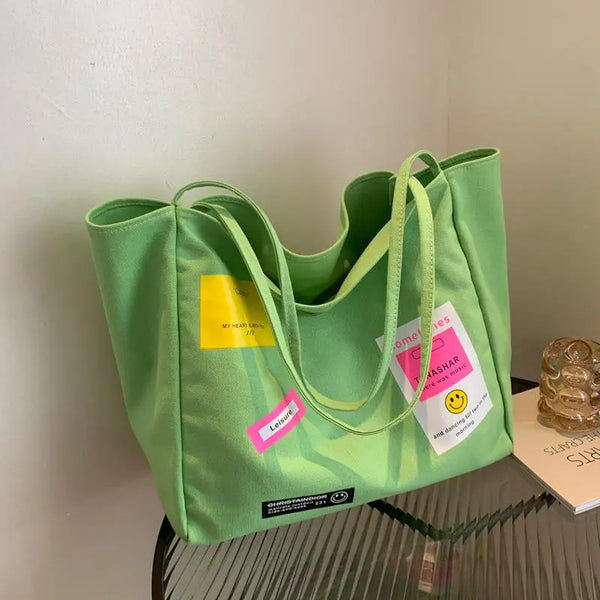 Large Canvas Totes - green