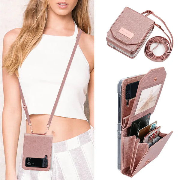 Crossbody leren kaartsleuven portemonnee telefoonhoesje voor Samsung Galaxy