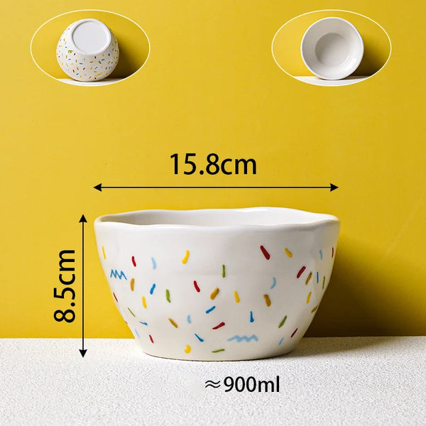 Handheld Irregular Ceramic Dinner Plates - Bowl-15.8x8.5cm