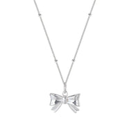Silver bow necklace
