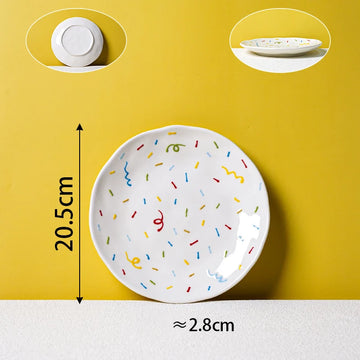 Handheld Irregular Ceramic Dinner Plates - Plate-20.5x2.8cm