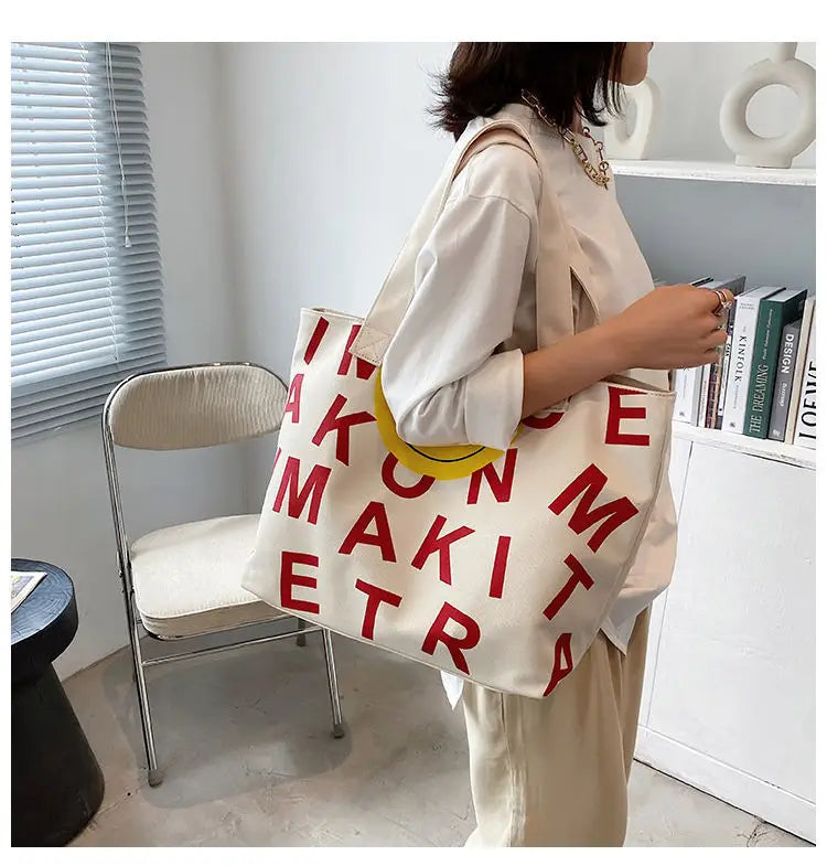 Large canvas bag - red / 43x34x5cm