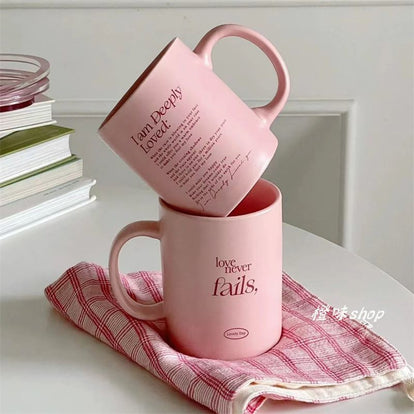 Pink Matte Ceramic Mug | 300ml coffee mugs