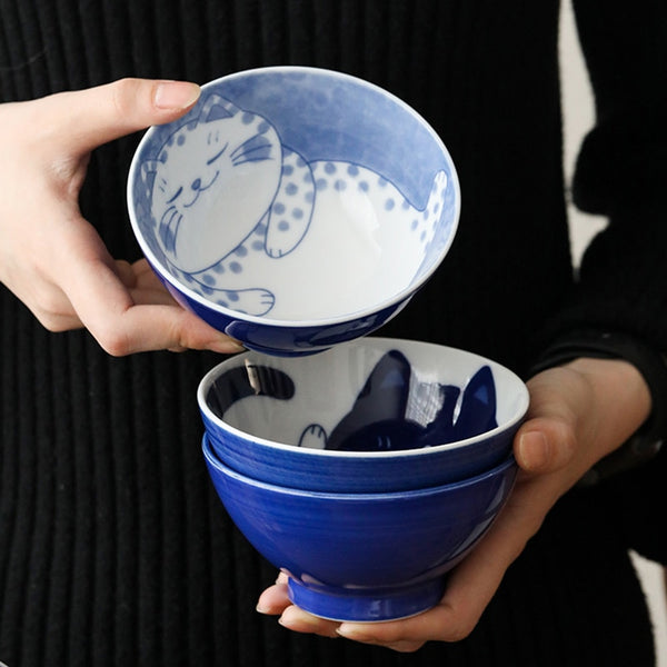 Cute Cat Ceramic Plate and Bowl