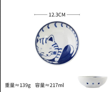 Cute Cat Ceramic Plate and Bowl - B-5 inch - Home decor