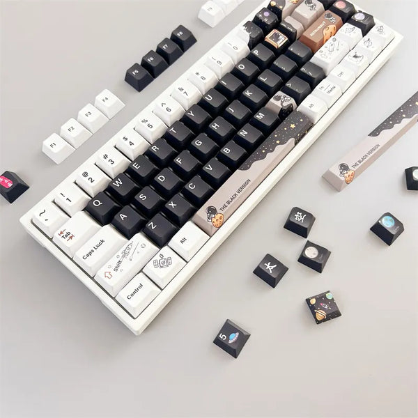 Black and white keycaps set