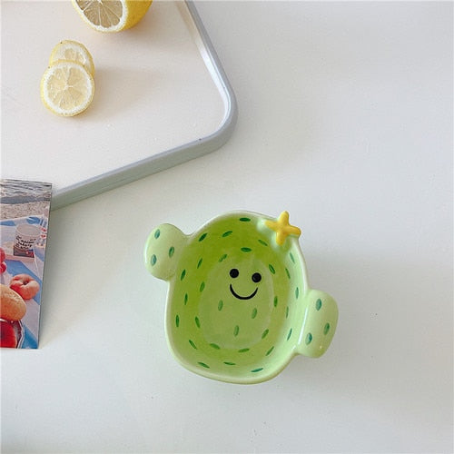 Cute Ceramic Dip Bowl - Cactus Dipping Bowl - Home decor