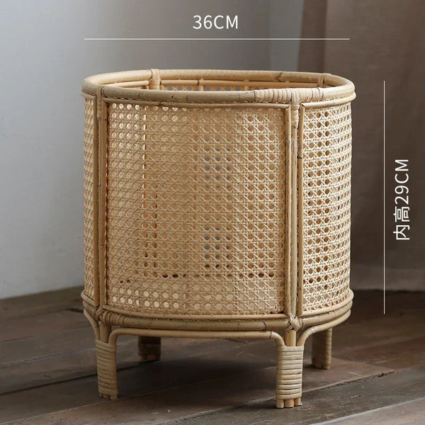 Nordic Rattan Weave Flowerpot Stand Living Room Flower Holder Green Ivy Potted Plant Rack Lightweight Durable Indoor Gardening