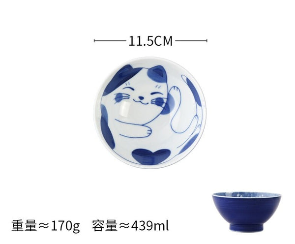 Cute Cat Ceramic Plate and Bowl