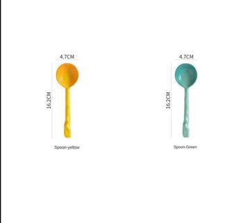 Colorful Ceramic Spoon Set - Bring Vibrancy to Your Kitchen - Mix A 2pcs