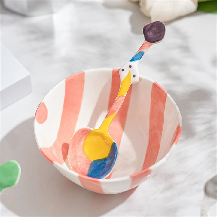 colorful ceramic spoons with unique, artistic designs