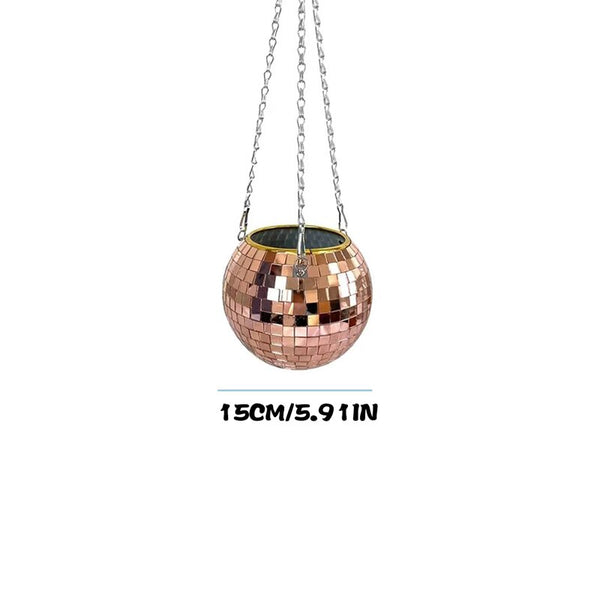 Disco Ball Planter - 15CM-Rose Gold - Home decor