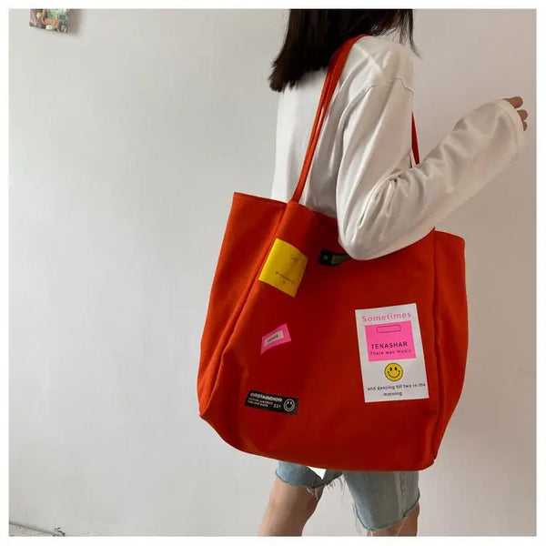 Large Canvas Totes - Orange