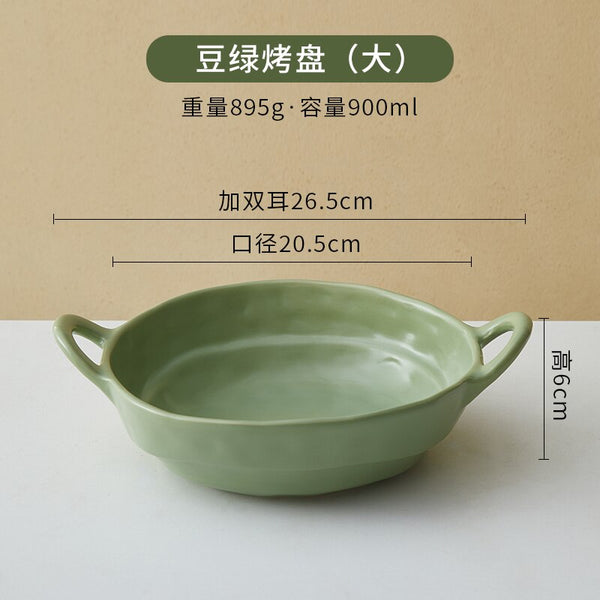 Handmade Ceramic noodle bowl - Green large - Homewear