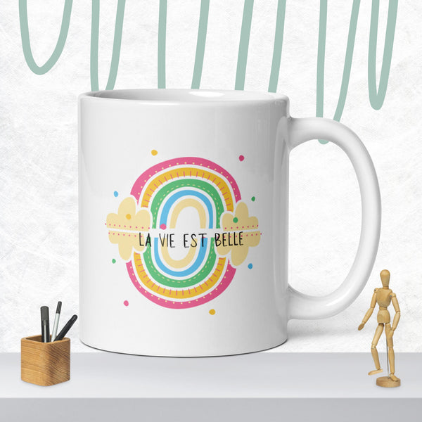 Pretty coffee mug - 11 oz
