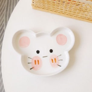 children's plates white-mouse / 8 inch