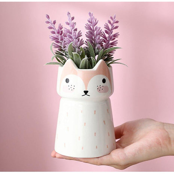 cute fox flower vase