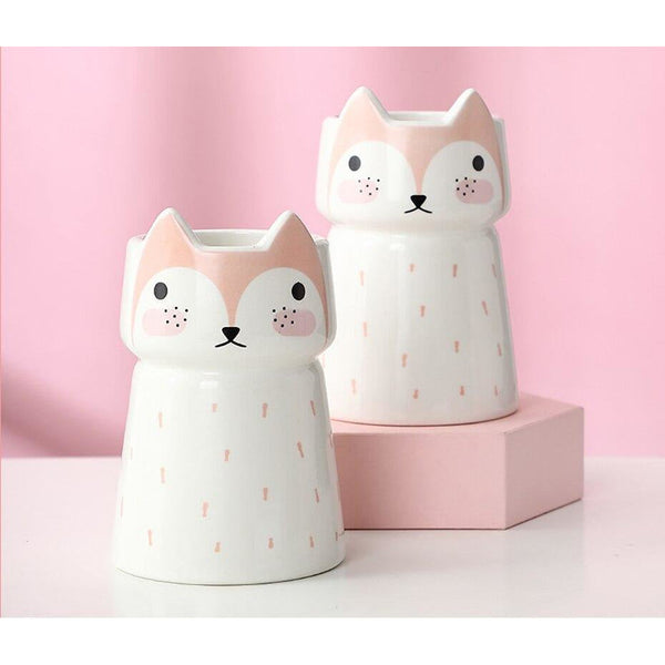 cute fox flower vase